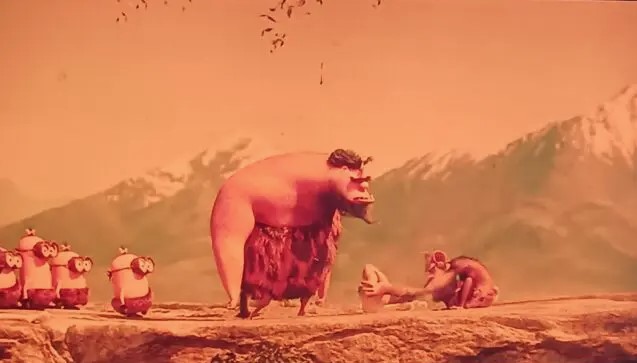 ミニオンズとかつてのボス(原始人)