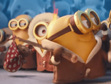 ボブと、ボブが手に持つのふろしきに入っているティム